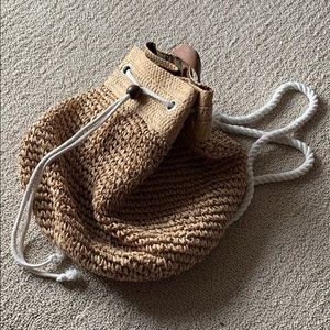 Woven drawstring backpack